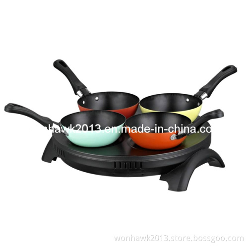 Best Sale Pancake Maker with 4 Color Woks for Family Party
